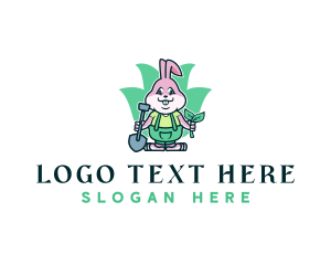 Lawn - Gardening Shovel Rabbit logo design