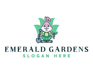 Gardening Shovel Rabbit logo design