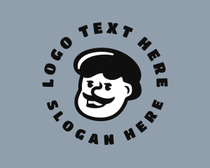 Gamer - Mustache Retro Man logo design