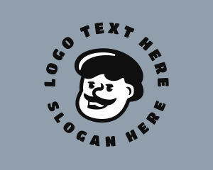 Mustache Retro Man  Logo