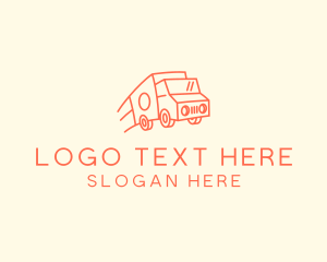 Food Truck - Orange Delivery Truck logo design