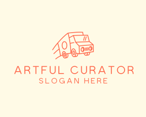 Orange Delivery Truck logo design