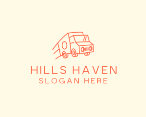 Orange Delivery Truck logo design