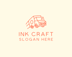 Orange Delivery Truck logo design