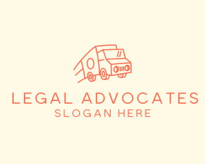 Orange Delivery Truck logo design