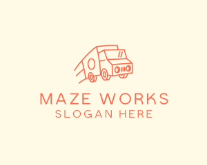 Orange Delivery Truck logo design