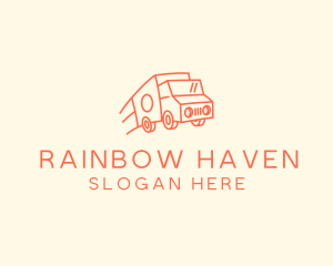 Orange Delivery Truck logo design