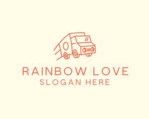 Orange Delivery Truck logo design