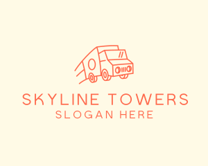 Orange Delivery Truck logo design