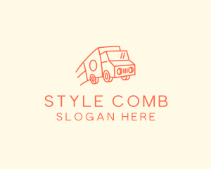 Orange Delivery Truck logo design