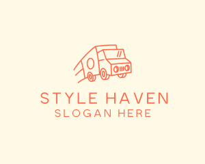 Orange Delivery Truck logo design