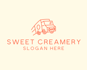 Orange Delivery Truck logo design