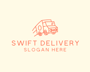 Delivery - Orange Delivery Truck logo design