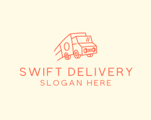 Orange Delivery Truck logo design