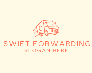 Orange Delivery Truck logo design