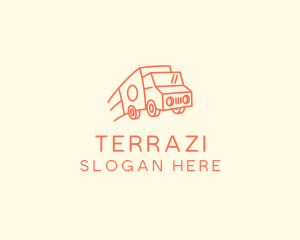 Orange Delivery Truck logo design