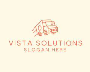 Orange Delivery Truck logo design