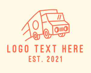 Food Truck - Orange Delivery Truck logo design