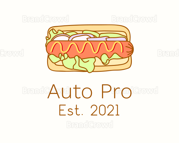 Hotdog Sandwich Fast Food Logo