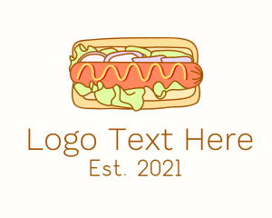 Meat - Hotdog Sandwich Fast Food logo design