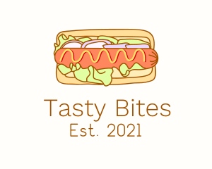 Lunch - Hotdog Sandwich Fast Food logo design