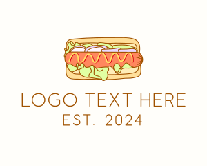 Meat - Hot Dog Sandwich Fast Food logo design