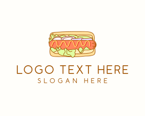 Hot Dog Sandwich Fast Food   logo design