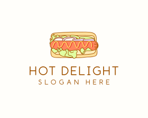 Hot Dog - Hot Dog Sandwich Fast Food logo design