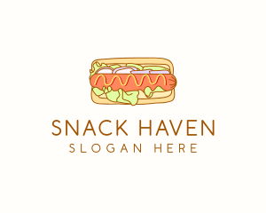 Hot Dog Sandwich Fast Food   logo design