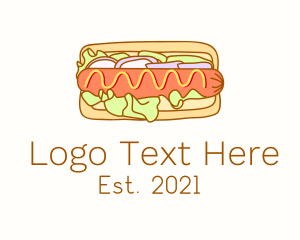 Pork - Hotdog Sandwich Fast Food logo design