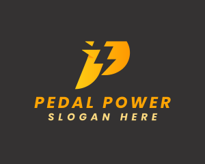 Power Energy Lightning Letter P logo design