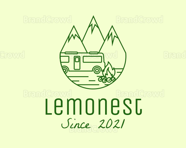 Camping Mountain Peaks Logo