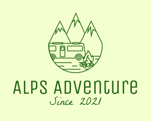 Alps - Camping Mountain Peaks logo design