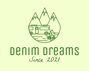 Camping Mountain Peaks logo design