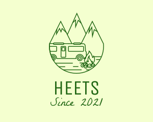 Camping Mountain Peaks logo design