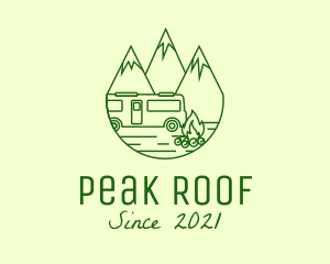 Camping Mountain Peaks logo design