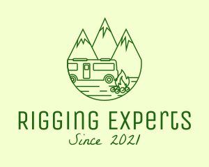 Camping Mountain Peaks logo design