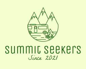 Mountaineering - Camping Mountain Peaks logo design