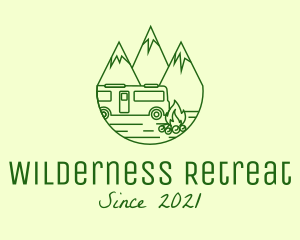 Camping - Camping Mountain Peaks logo design