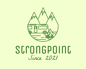 Simple - Camping Mountain Peaks logo design