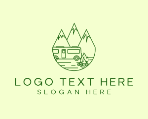 Outdoor - Camping Mountain Peaks logo design