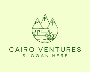 Camping Mountain Peaks logo design