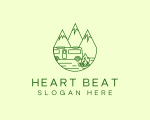 Camping Mountain Peaks logo design