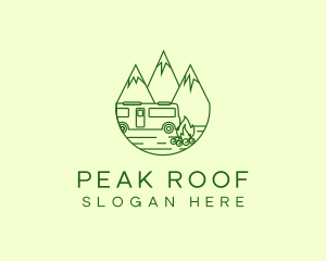 Camping Mountain Peaks logo design