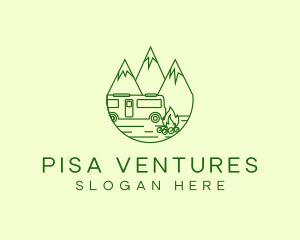 Camping Mountain Peaks logo design