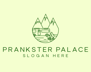 Camping Mountain Peaks logo design