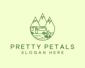 Camping Mountain Peaks logo design