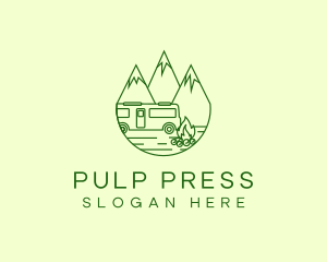 Camping Mountain Peaks logo design