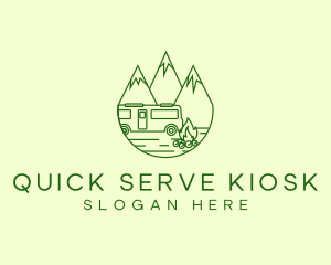 Camping Mountain Peaks logo design