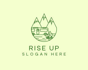 Camping Mountain Peaks logo design